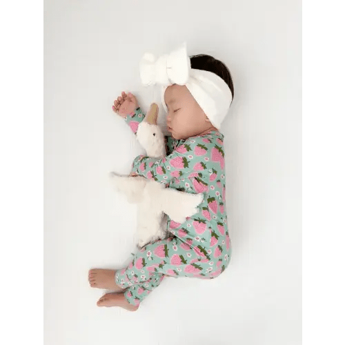 Sweet Strawberry Zipper Romper – In My Jammers