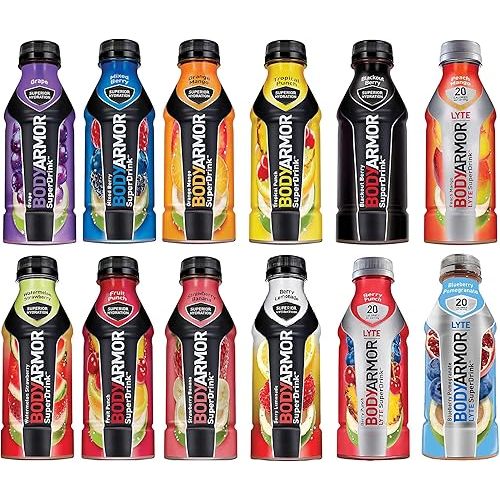 Body Armor Superdrink Variety Pack (8 Flavors), 16 Fl Oz (Pack of 24), Assorted