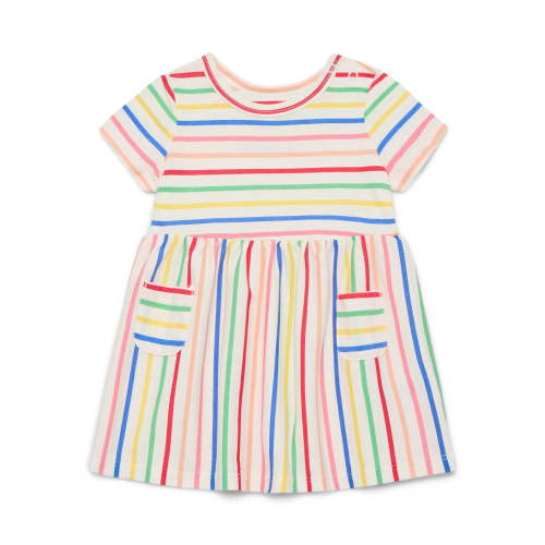 Wonder Nation Baby Girl Short Sleeve Dress, Sizes 0-24 Months