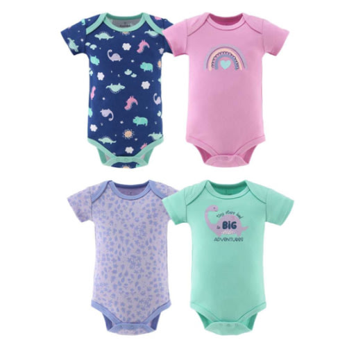 Dino Girl 4-Pack Bodysuits