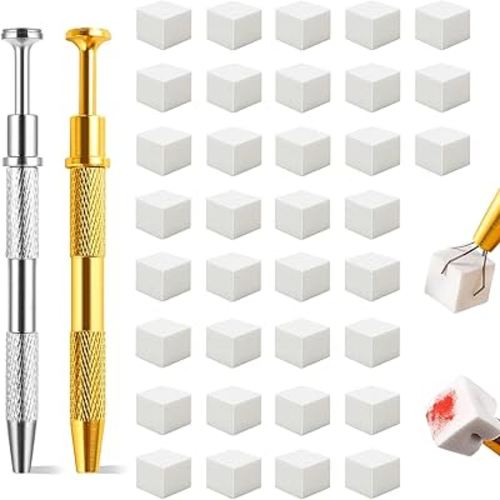 Eiito 100Pcs Soft Nail Sponges for Ombre, With 2Pack Grabbing Pen, Aura Manicure Nail Art Tools (Silver+gold)