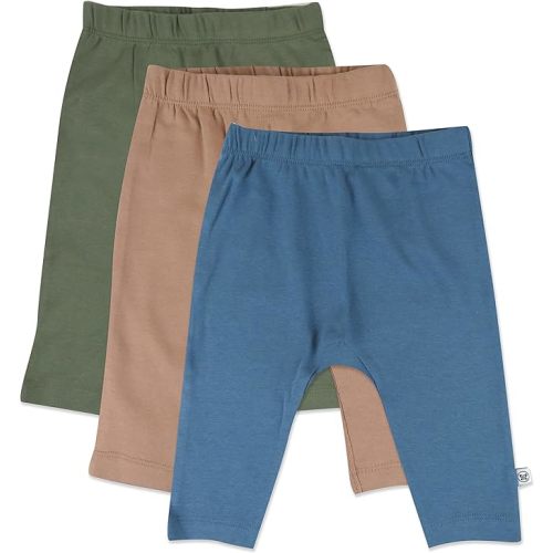 HonestBaby Multipack Harem Pants Roomy Fit Pull on Bottoms 100% Organic Cotton for Infant Baby Boys, Girls, Unisex