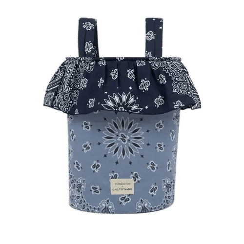 Minicoton Basket Stroller Bag - Chambray / Navy ·