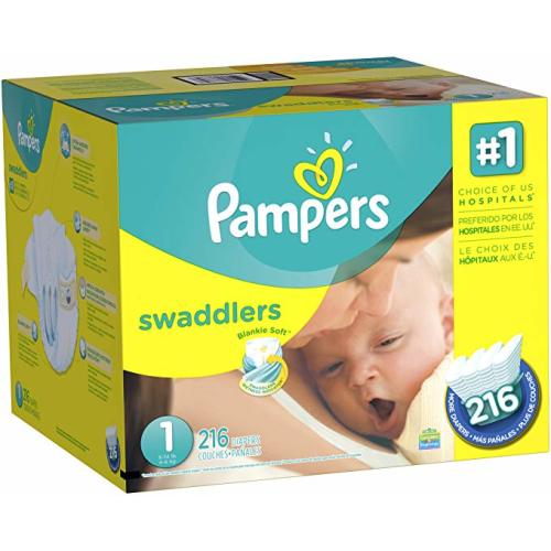Diapers Newborn / Size 1 (8-14 lb), 216 Count - Pampers Swaddlers Sensitive Disposable Baby Diapers, (old version) (Packaging May Vary)