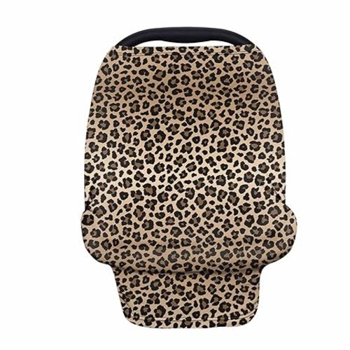 Forchrinse Leopard Cheetah Animal Print Baby Car Seat Canopy for Boys Girls - Soft Nursing Breastfeeding Cover Stroller Cover Baby Car Seat Cover