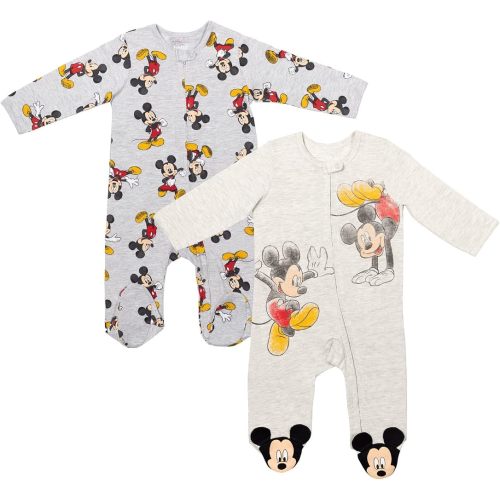 Disney Baby Boys' 2-Pack Footed One-Piece Sleep N' Play Newborn to Infant
