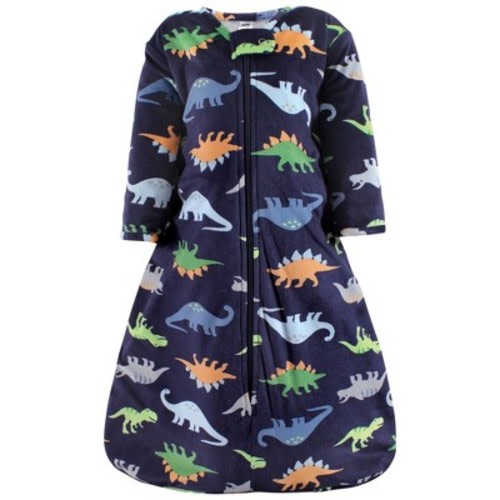 Hudson Baby Infant Boy Long Sleeve Plush Faux Fur Sleeping Bag, Wearable Blanket, Dinosaurs, 0-6 Months