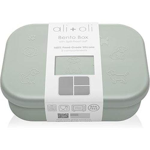 Ali+Oli Silicone Bento Box (Puppy) Lunch Box for Kids, Toddlers, Preschoolers & Adults | BPA-Free and Spill-Proof | Ideal for School, and On-the-Go Meals| Perfect for Lunch, Snacks, and Meals