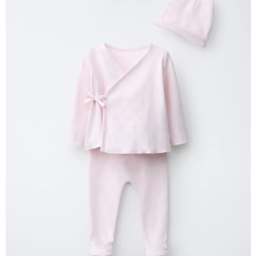 LAYETTE SET AND POUCH - Pastel pink | ZARA United States