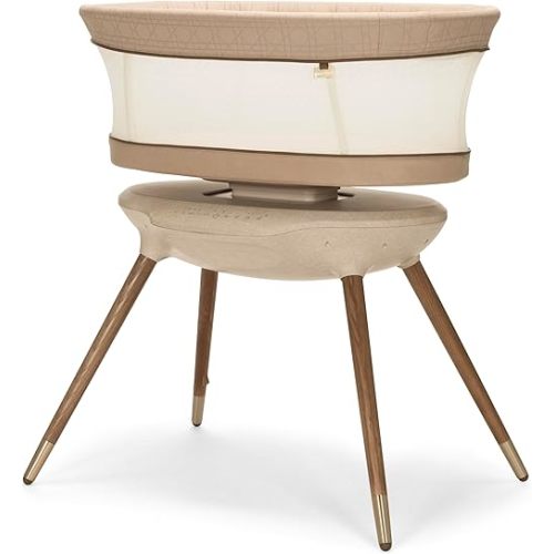 Maxi-Cosi Starling Smart Bassinet, CryAssist AI Cry Translation, 5 Rocking Motions, Cozy Mattress Pad, Machine-Washable Cover, Built in Bluetooth Speaker, Natural Heritage-COSI