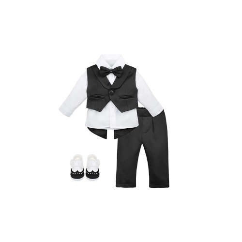 Newborn 4-Piece Tuxedo Suit Set