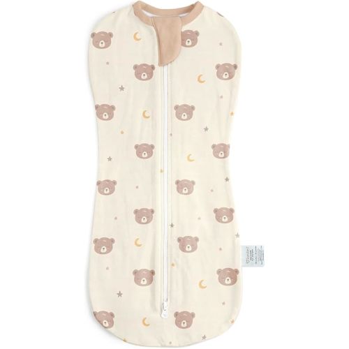 Baby Swaddle 0-2 Months, Cotton Arm-In Zipper Sleep Sack, Wearable Blankets Wrap for Newborn Infant Girls and Boys (Bear, Pack of 1)