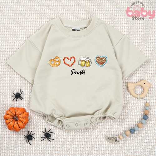 Oktoberfest Baby Romper, Cute Beer Drinking Bodysuit, Prost Oktoberfest Baby Romper, German Prost Bodysuit, October Beer Festival Bodysuit.