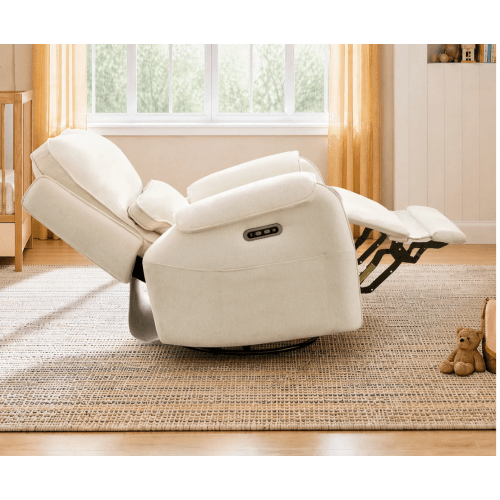 Alicia Power Swivel Nursery Glider Recliner with Nightlight