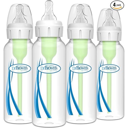 Dr. Brown's Natural Flow Anti-Colic Options+ Narrow Baby Bottle, 8 Ounce 250 ml 4 pack