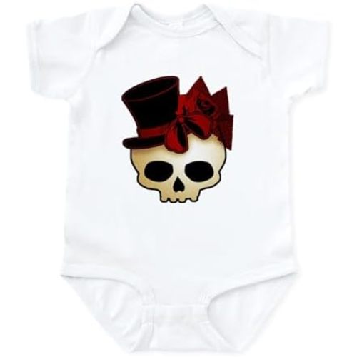 CafePress Cute Gothic Skull in Top Hat Infant Bodysuit Cute Infant Bodysuit Baby Romper