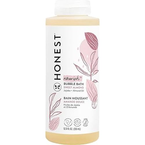 The Honest Company Foaming Bubble Bath, Gentle for Baby, Naturally Derived, Tear-free, Hypoallergenic, Sweet Almond Nourish, 12 fl oz