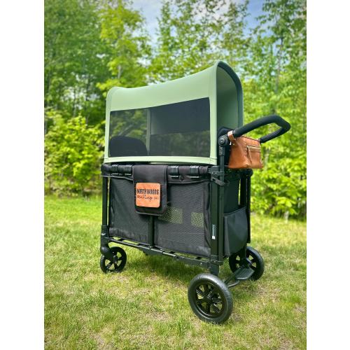 UPF50+ Olive Mesh-Sided Full Canopy - Wonderfold, Rainbow Baby, Joymor, and Larktale Wagons