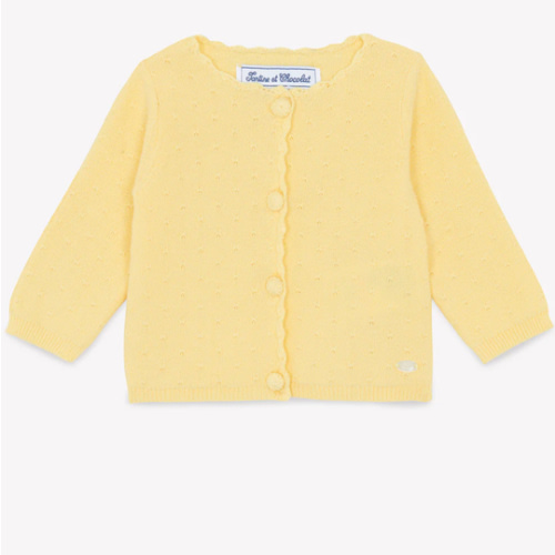 Cardigan - pollen Knitwear openwork girl | Tartine et Chocolat