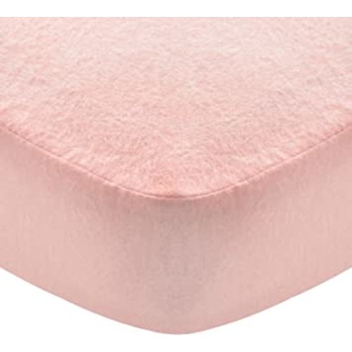 Flannel Crib Sheet for Girl, 100% Cotton Flannel, Heavenly Soft Fitted Crib Sheet for Standard Crib (28" X 52") and Toddler Mattresses Warm, Pink