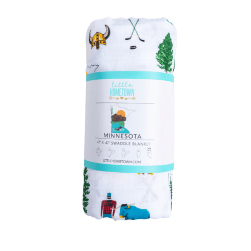 Minnesota Baby Muslin Swaddle Receiving Blanket Made to Grow with Your Little One