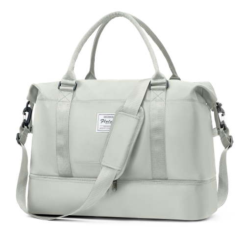Weekender Bags for Women, Travel Duffel Bags with Shoe Compartment, Personal Item Travel Bag for Airlines, Carry on Overnight Tote Bag for Women, Light Green