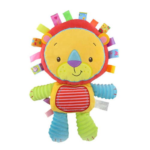 Baby Tags Plush Toy Lovey Soft Lion Stuffed Aninaml Pacify Doll Soothing Sensory Taggy Toy Great Gift for Newborn/Infant/Toddler