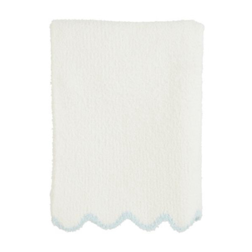 Blue Scallop Chenille Blanket