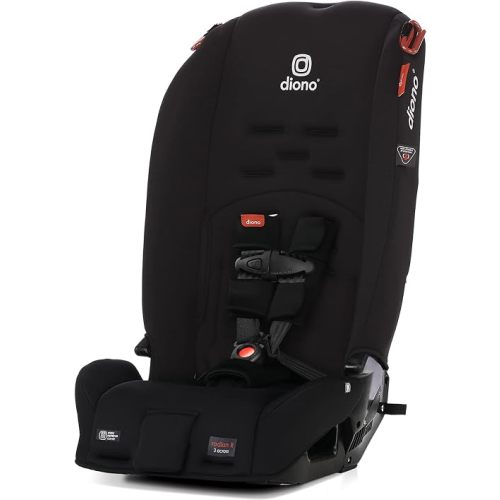 Diono Radian 3R, 3-in-1 Convertible Car Seat, Rear Facing & Forward Facing, 10 Years 1 Car Seat, Slim Fit 3 Across, Jet Black