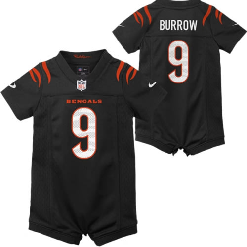 Cincinnati Bengals Joe Burrow Baby Romper Football Jersey