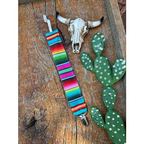 Serape baby pacifier clip
