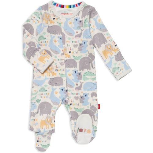 Magnetic Me 100% Organic Cotton Magnetic Baby Footie Pajamas | Super Soft Cotton Fabric