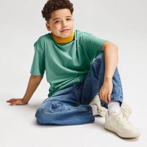 Boys' Short Sleeve 100% Cotton Relaxed Fit T-Shirt - Cat & Jack™ Teal Green S