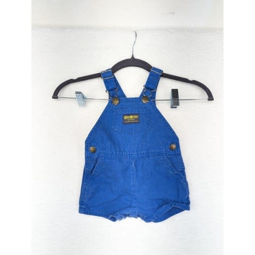 OshKosh B'Gosh Baby Overalls Romper Vintage Denim Shortalls‎ Blue 12M