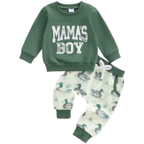 Sejardin Toddler Baby Boy Clothes Cute Fall Winter Outfit 6 12 18 24M 3T Letter Long Sleeve Sweatshirts and Jogger Pants Set