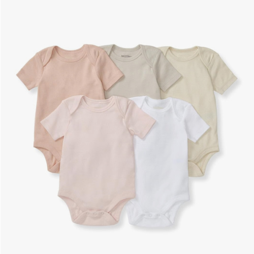 Burt's Bees Baby Organic Cotton Bodysuits – Baby Boy & Girl Short and Long Sleeve One-Pieces, 5-Pack