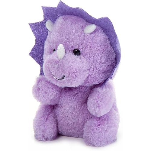 The Petting Zoo Triceratops Dinosaur Stuffed Animal Plushie, Nuggetz Animals, Purple Triceratops Dinosaur Plush Toy 6 inches