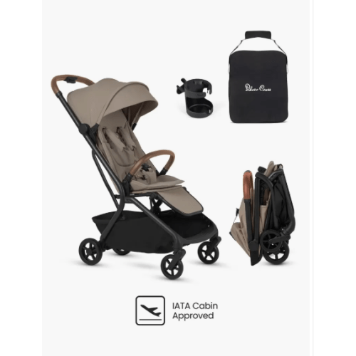 Silver Cross Nia Compact Folding Travel Stroller - Champagne.