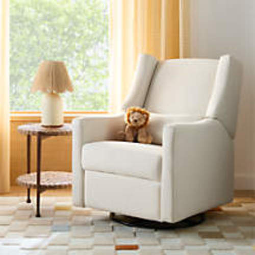 Babyletto Kiwi Striped Grey Nursery Glider Recliner Chair