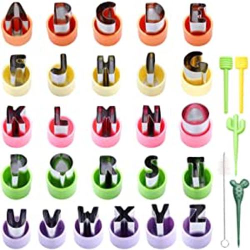 Magigift 1'' Mini Alphabet Cookie Cutters Set,26-Piece Stainless Steel Letters