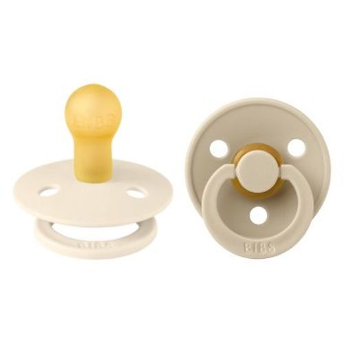 Bibs Colour Latex Pacifiers - 2pk - Size 1 (0-6m) - Ivory/Vanilla