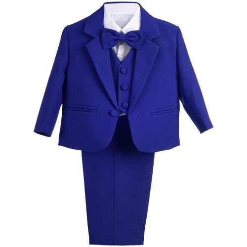 Dressy Daisy Baby Toddler Boy 5 Pcs Set Formal Tuxedo Suits No Tail Wedding Christening Baptism Outfits