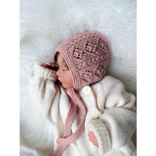 Handmade Merino Wool Knitted Pixie Bonnet with Tassel