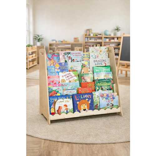 Scalloped Bookshelf Montessori Shelf Minimalist Design gift for toddler gift for 2 year old Childrens Furniture Playroom Decor- ROY