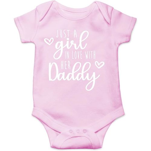 AW Fashions Just A Girl In Love With Her Daddy Baby Bodysuit Funny Adorable Infant Girls Princess Romper