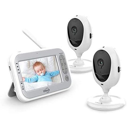 LBtech Video Baby Monitor with Two Cameras and 4.3" LCD,Auto Night Vision,Two-Way Talkback,Temperature Detection,Power Saving/Vox,Zoom in,Support Multi Camera
