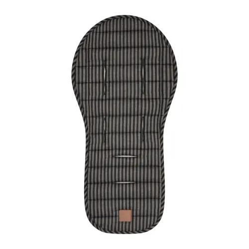 Noir Stripe Universal Linen Pram Liner