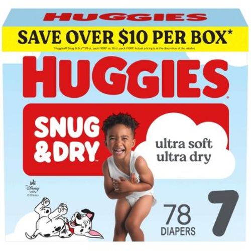 Huggies Snug & Dry Ultra Soft Baby Diapers - Size 7 - 78ct