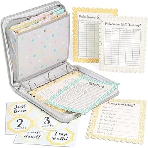 Baby Keepsake and Document Organizer: All-in-One File Storage Binder for Cherished Memories and Essential Records