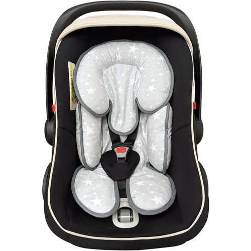 Infant Car Seat Insert, 2 in 1 Reversible Baby Car Seat Head Body Support Cushion Pillow, Carseat Head Support for Newborn, Stroller Cushion Insert for Carseats, Bouncers, Swings